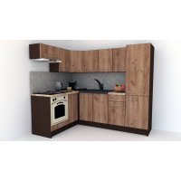 Bucatarie de Colt GENA NEW 3 ST. 160-230, Cu Corp de Cuptor, Wenge / Decor K004